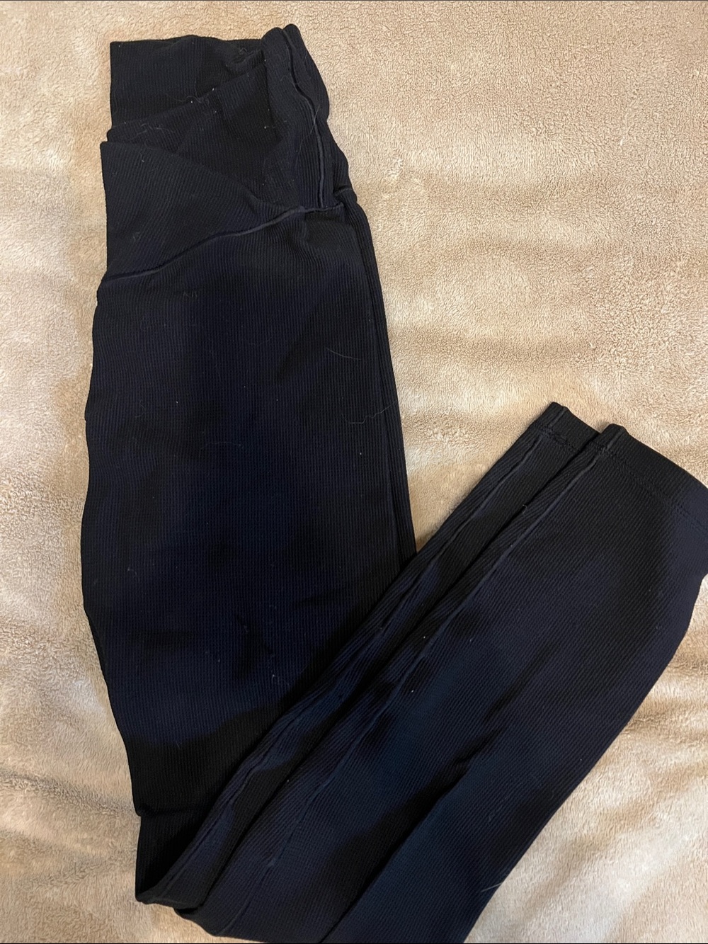 aerie OFFLINE Black Ribbed High-Waist Leggings
